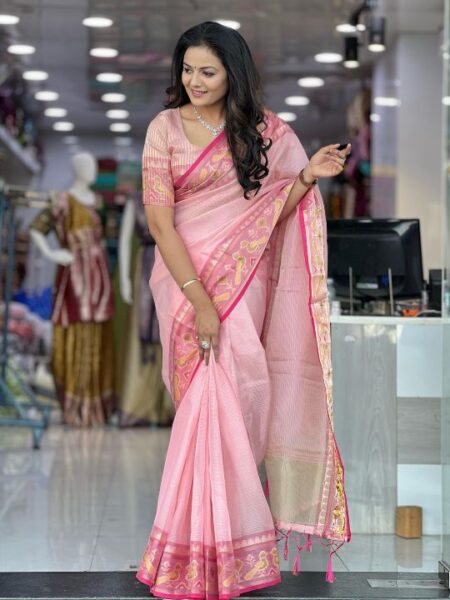 Soft Banarasi Kota Doriya Fabric