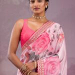Beautiful Floral Print in Chinnon Silk