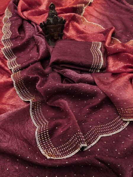 Shaded Crushed Satin Fabric
