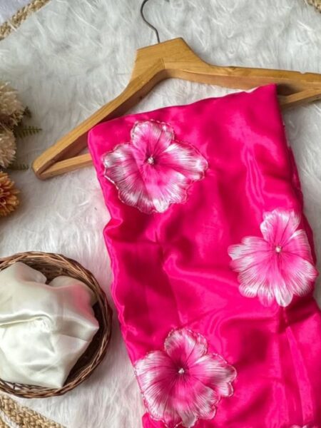 Chinon Silk Digital Printed Saree