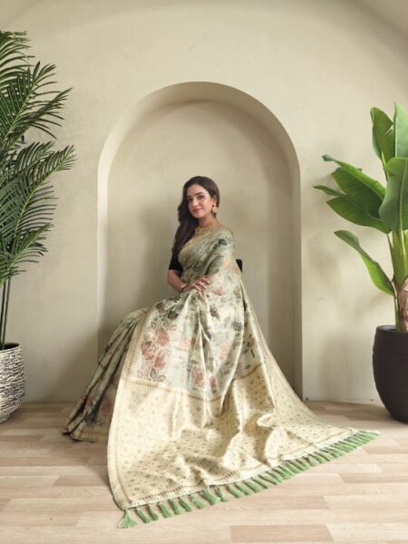 Pure Muga Cotton Blend Saree